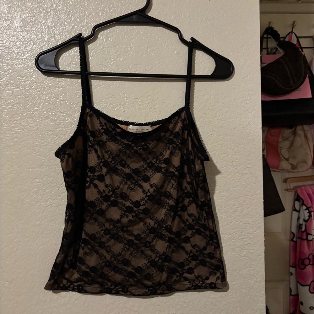 Black Lace Camisole Top